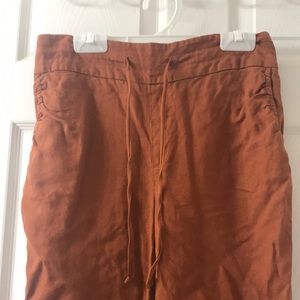 Burnt Orange 100% Linen Pants  - NWOT